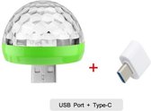 Mini LED Discolamp – RGB Discobal – met Muziek sensor – Feest Verlichting – USB – inclusief USB-C adapter – Kinderen/Volwassenen