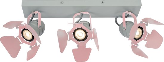 Lucide PICTO - Plafondspot Kinderkamer - 3xGU10 - Roze