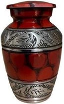 Mini urn Brass Red silver dotted