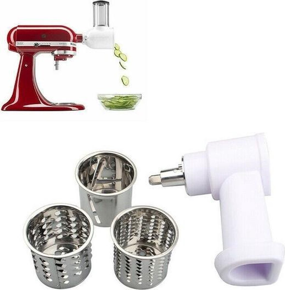 GVODE roestvrijstalen rasp voor Kitchenaid Kaasrasp voor Kitchenaid Groentesnijder