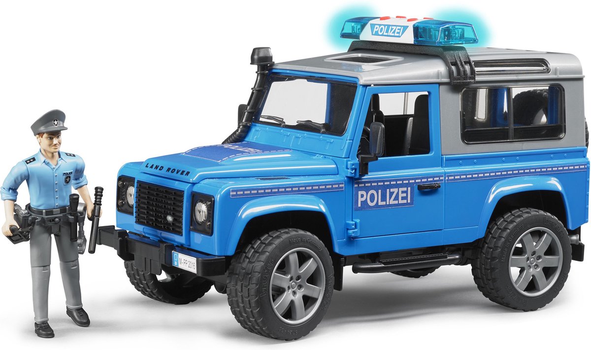 Bruder - land rover defender de pompier avec personnage