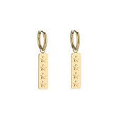 Michelle Bijoux Oorbellen rectangle stars Goud JE12523