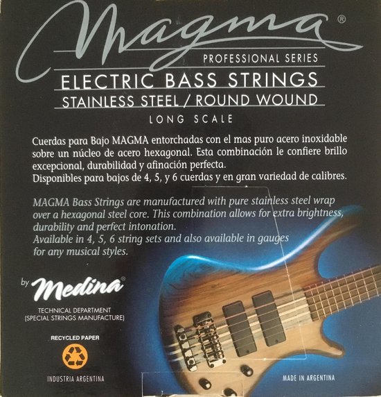 Magma BE140S cordes basses pour basse 4 cordes acier inoxydable Extra Light  + acier