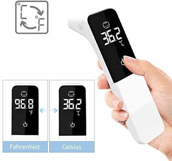BostonTech® Baby Thermometer Lichaam & Oor - Koortsthermometer Voorhoofd & Oor -  Infrarood Thermometer voor Volwassenen en Baby's - Met Alarmfunctie - Digitaal Thermometers + GRATIS Batterijen - BostonTech