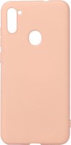 Shop4 - Samsung Galaxy M11 Hoesje - Zachte Back Case Mat Licht Roze