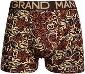 Heren boxershorts katoen met bamboe 3 pack Grandman print bruin  XXL