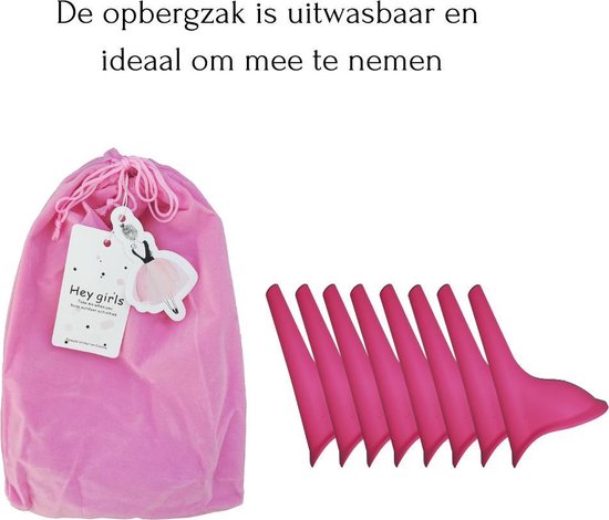8 Hygiënische herbruikbare siliconen plastuit voor vrouwen - Bos - Geen wc in de buurt - Wc papier - Urinaal - Vochtige doekjes - Vrouwen urinoir - Plaskoker - Plasfles - Camping toilet - Reizen - Veiligheid - easy
