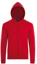 SOLS Herenstenen Ritssluiting in de vorm van een gewone Hoodie (Rood)