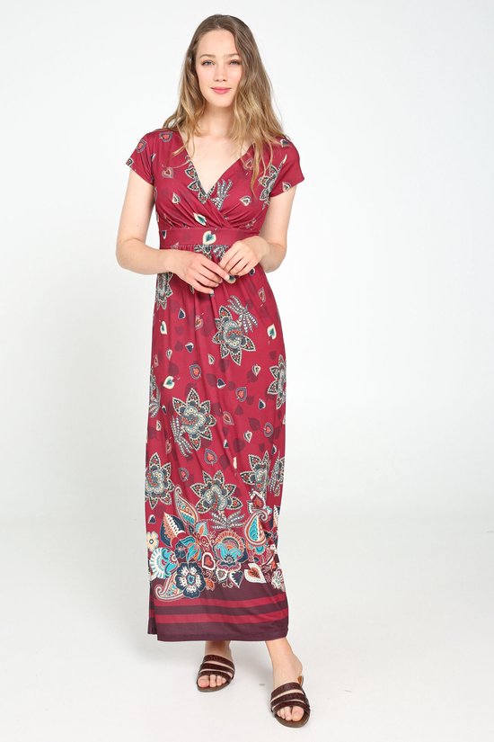 Lange jurk met fleurige kasjmierprint | bol.com