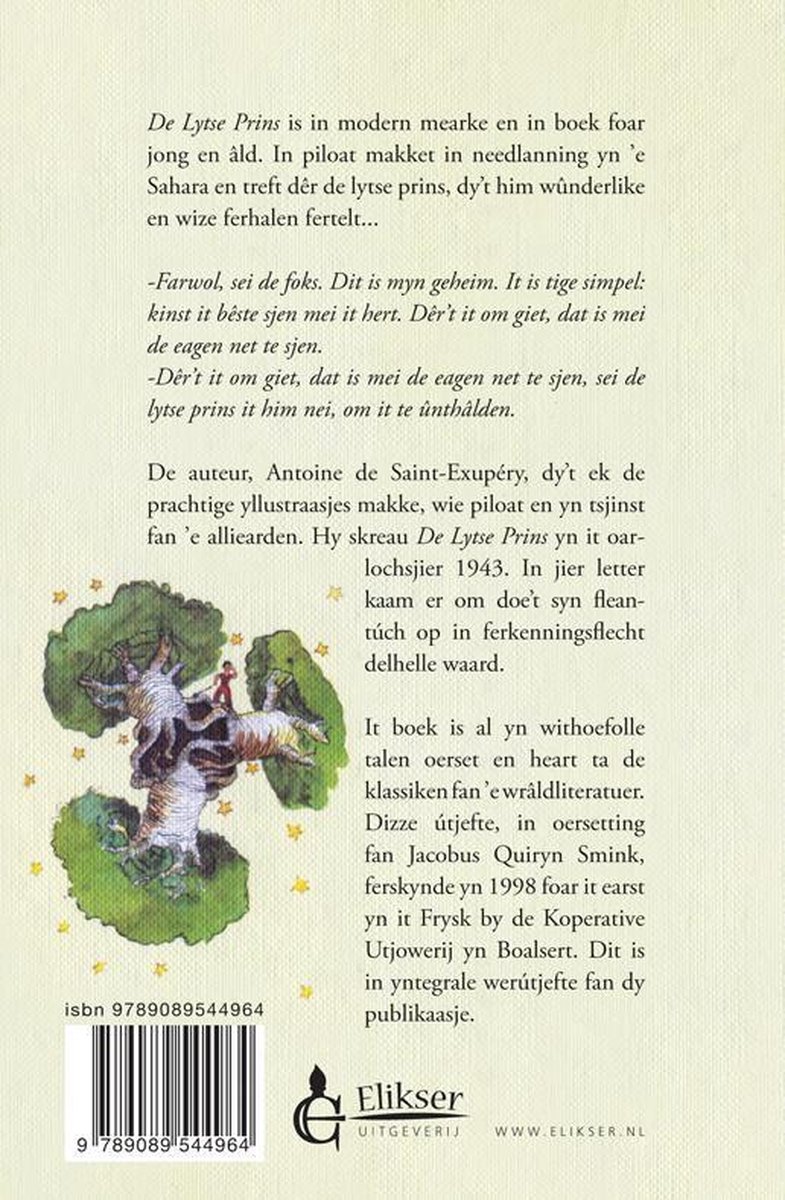 De lytse prins - back cover