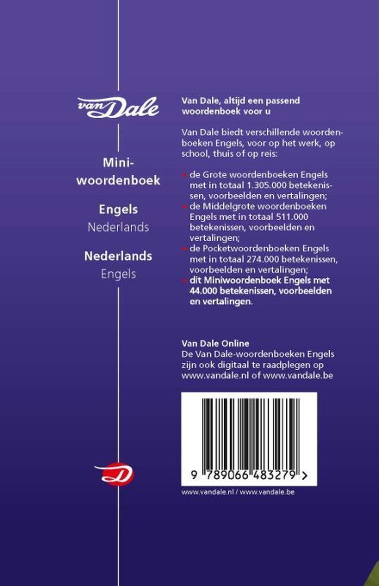 Van Dale EnglishDutch & DutchEnglish Mini Dictionary 9789066483279 Van Dale Boeken