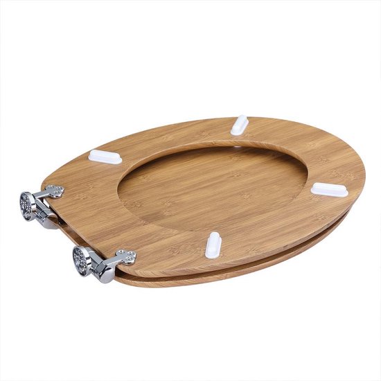 Universele MDF wc-bril, deksel, mat met metalen scharnieren met houten kern (MDF), wc-deksel, wc-bril, toiletdeksel zonder softclosemechanisme (taupe