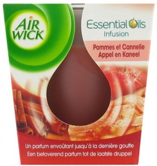 2 x Air Wick Essential Oils Geurkaars Appel en Kaneel - 105 g - Geurkaars
