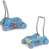 Duw- en Loopwagen Blauw - Simply For Kids - Houten Babywalker