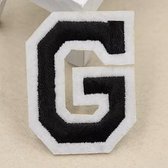 Alfabet Letters Strijk Embleem Patches Zwart Wit Letter G / 4 cm / 5 cm