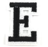 Alfabet Strijk Embleem Letter Patch Zwart Wit Letter E / 3.5 cm / 4.5 cm