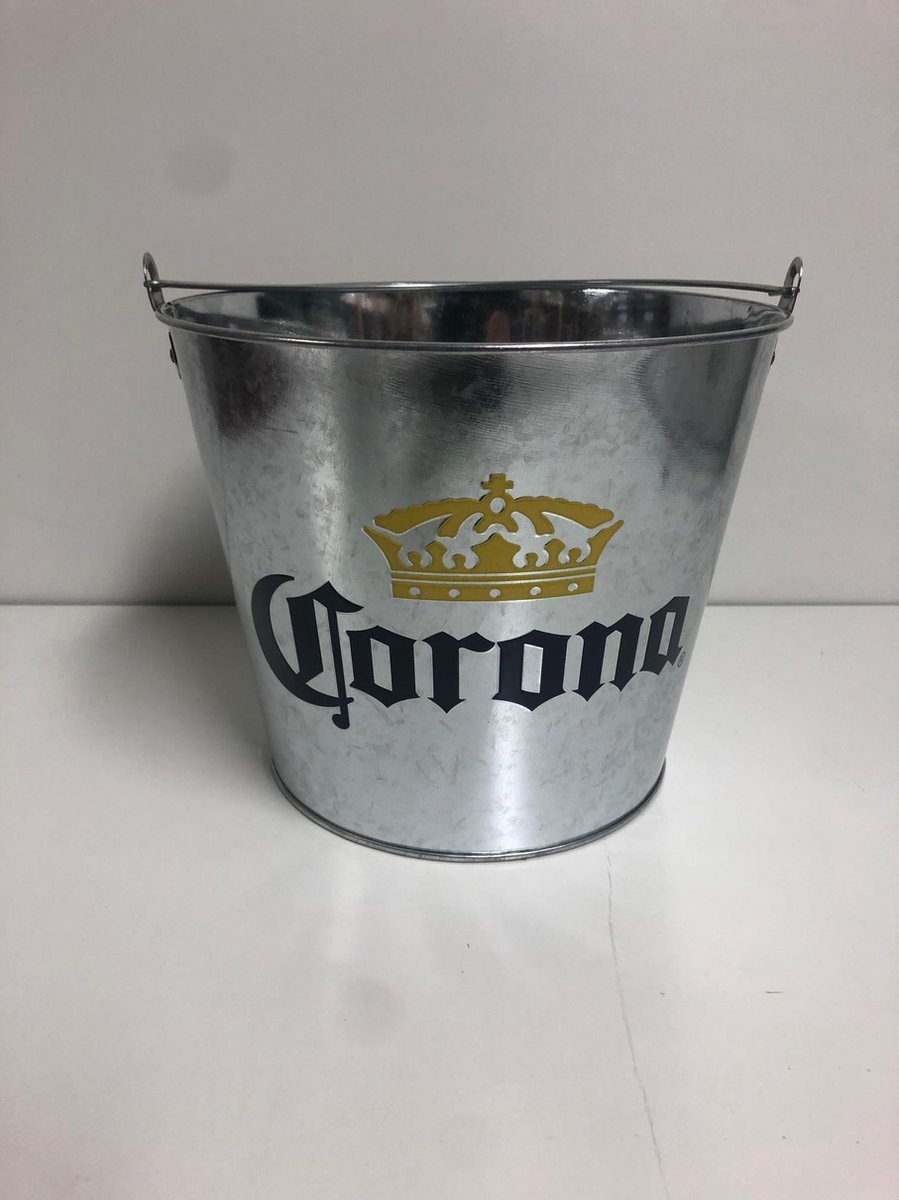 2x Corona bier beer ijsemmer ijsblokjesemmer met hengel icebucket