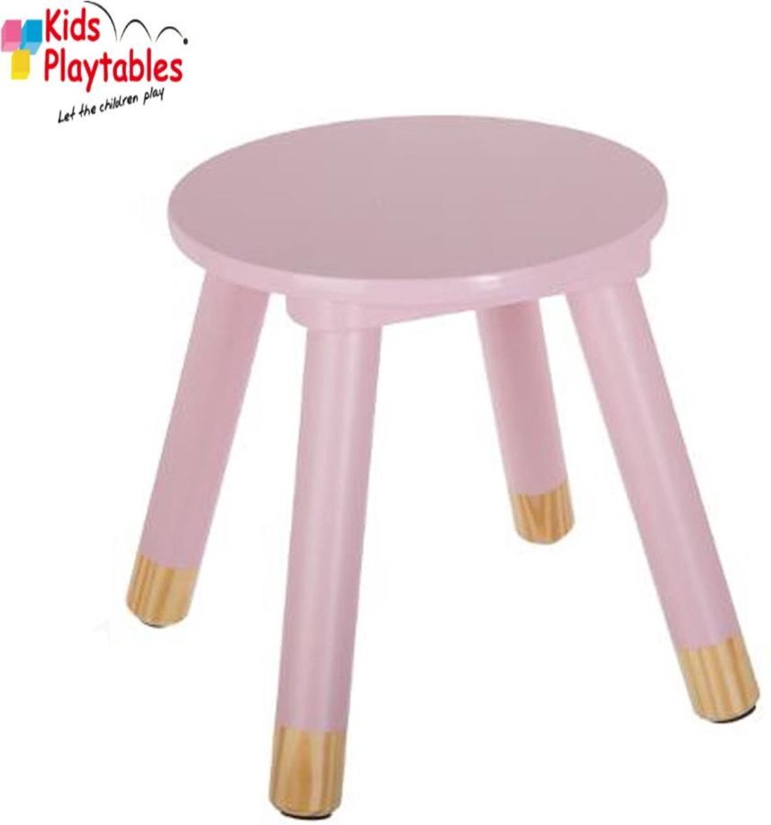 Houten krukje | Kleur roze | Kinderkrukje hout | kruk | kinderstoel | kinderzetel | krukjes | peuterstoeltje - KPW