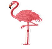 Flamingo Strijk Embleem Patch Glanzend Roze 7.5 cm / 9.5 cm / Roze