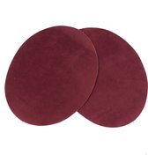 Elleboog Knie Strijk Stukken Lappen Patches Bordeaux rood 11 cm / 14 cm / Bordeaux Rood