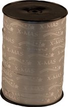 X-mas krullint - 10mm x 250 meter - zilver - sierlint - inpaklint - cadeaulint - versierlint - kerstmislint - kerstmisversiering
