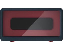 Magic box - Waterdicht Ophangbare/plakbare telefoon houder - Telefoonhoes onder de douche, in bad of bij het koken - Blauw met rood - Geschikt voor meeste telefoons