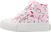 DEE Baby meisjes sneakers hoog - Wit flamingo - maat 24
