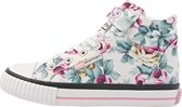 DEE Meisjes sneakers hoog - Wit bloemen - maat 31