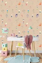 Behang poppetjes Felice & Ghislaine beige