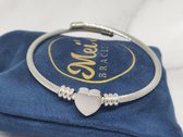 Mei's | Chained Love Is All bangle | dames armband / bangle dames | Stainless Steel / 316L Roestvrij Staal / Chirurgisch Staal | zilver / polsmaat 15,5-20 cm