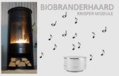 geluid openhaard vuur | Geluid Knisperend haardvuur/ knisper module| knapperend haardvuur | voor bio ethanolhaard of elektrische haard| 4 verschillende geluiden | zilver