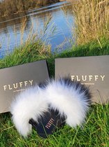 Fluffy's Slippers Wit Voor Dames Heren en Kinderen met Imitatiebont