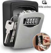 NiSa-online sleutelkluis - Sleutelkluis met code voor buiten - Sleutelkluis met cijferslot - Sleutelkast - Inclusief montage set - 11.8x8.8x3.9 cm