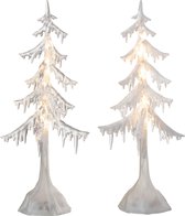 J-Line Kerstboom Led Acryl Transparant+Wit Small Assortiment Van 2