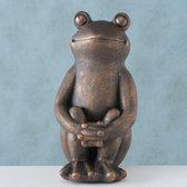 Kikker - 41 cm - Bruin - Magnesia - Beeld - Decoratie - Buiten - Binnen