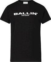 Ballin Amsterdam -  Jongens Slim Fit  Original T-shirt  - Zwart - Maat 104