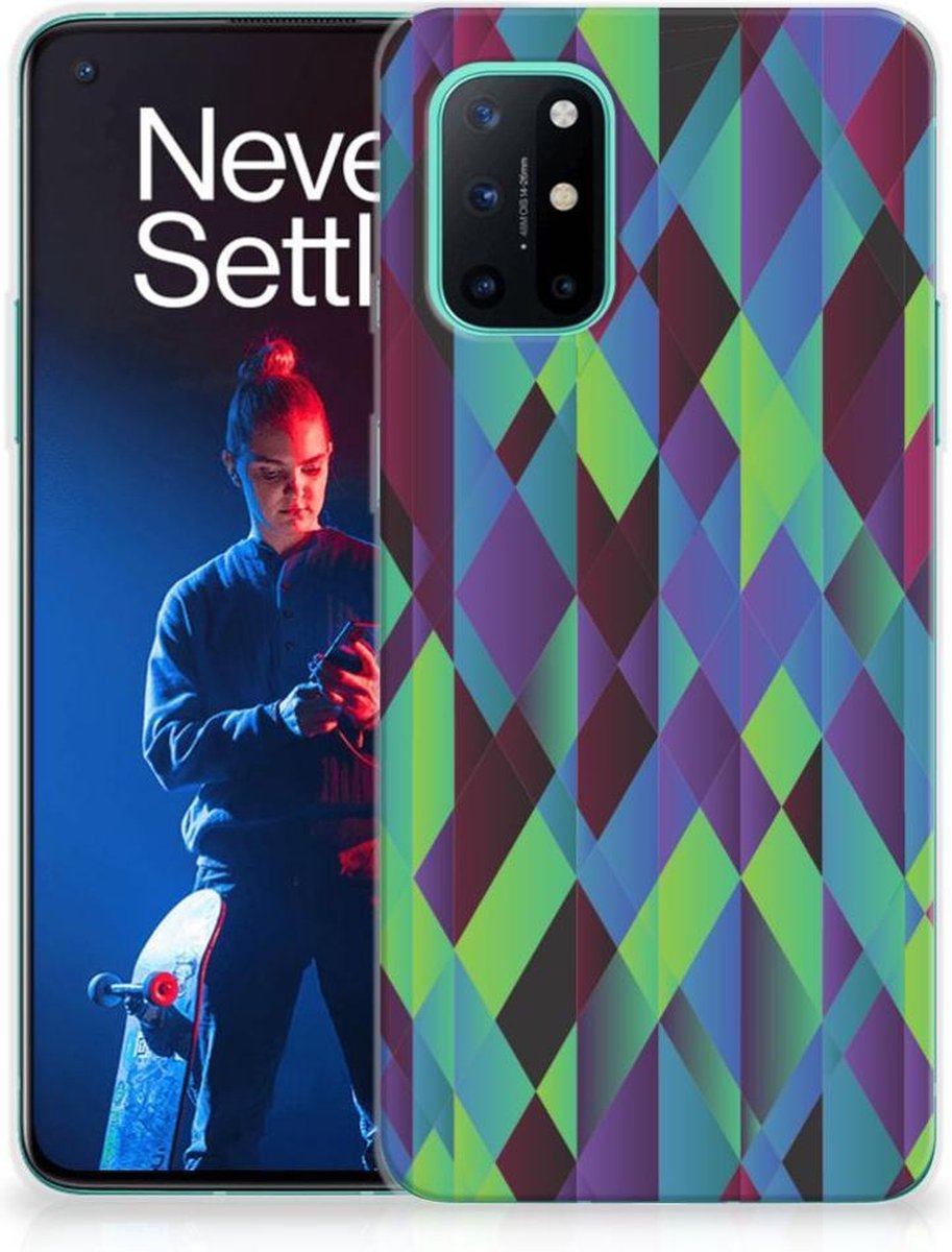 OnePlus 8T TPU Hoesje Abstract Green Blue