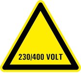 Sticker elektriciteit waarschuwing 230/400 volt 200 mm