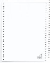 Kangaro W452CM Tabblad A4 Cijfers 23-gaats 52-delig PP 120mµ Wit