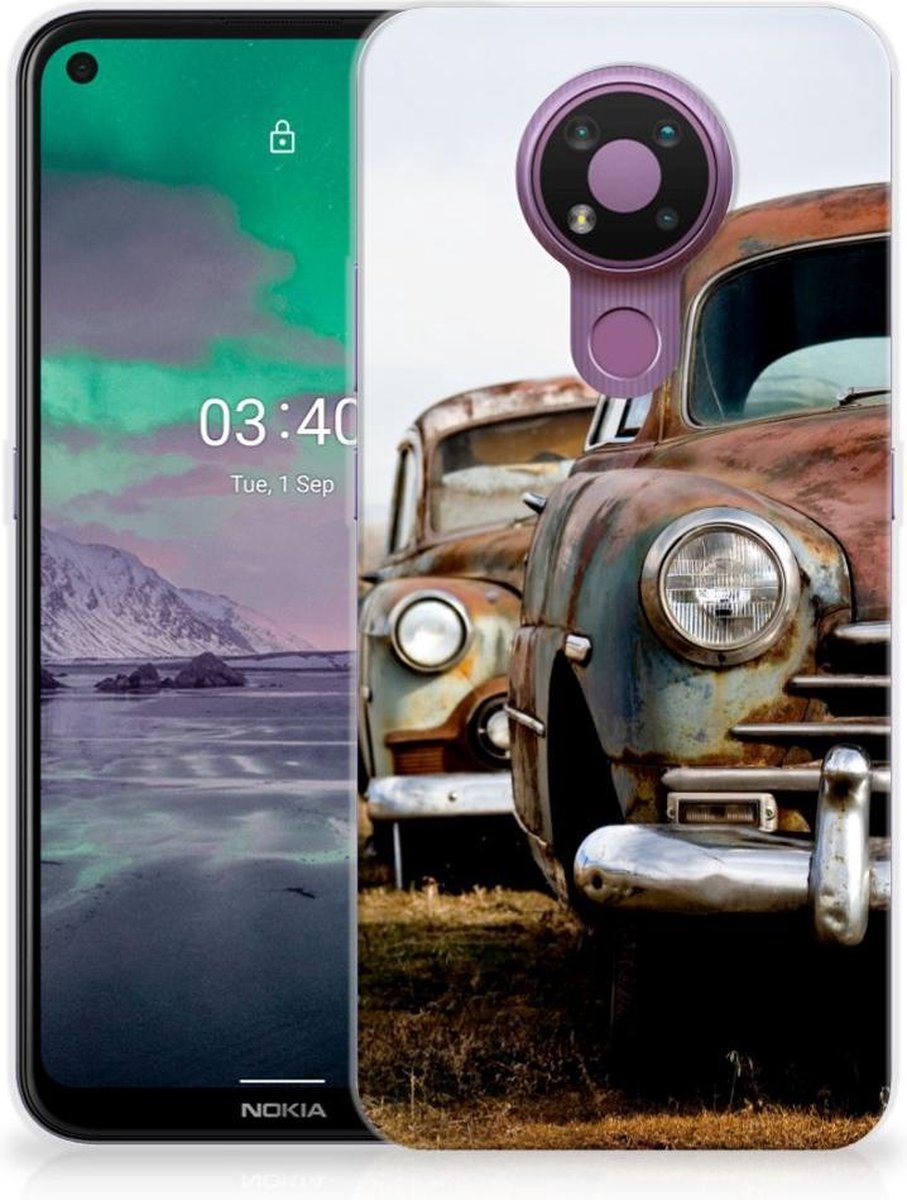 Back Cover voor Nokia 3.4 Siliconen Hoesje met foto Vintage Auto