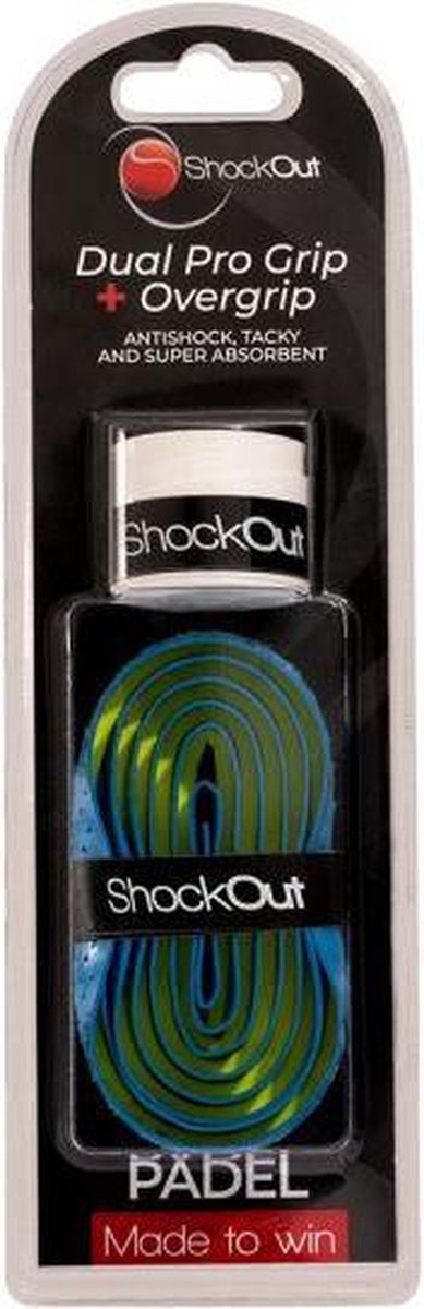 ShockOut Dual Pro Grip + Overgrip Padel | Blauw/Geel
