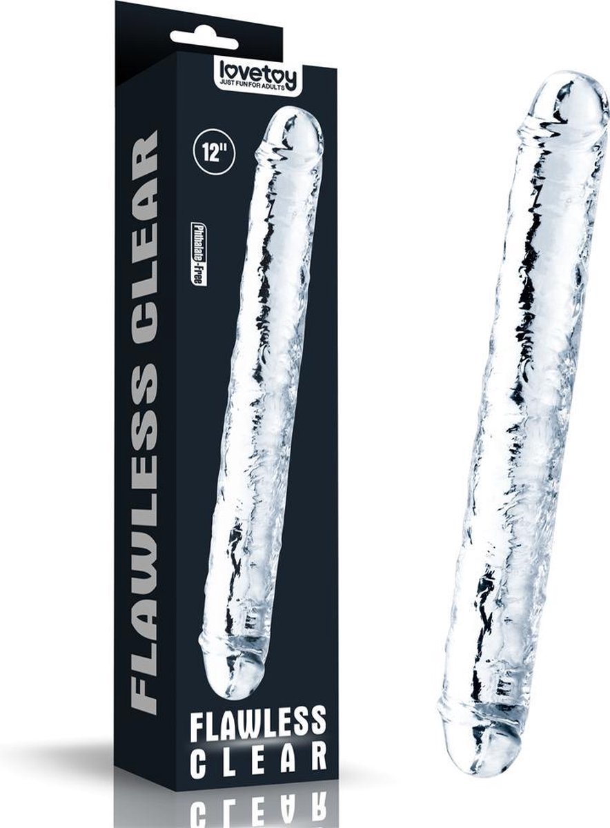 Goedkoopste Flawless Transparant double dildo - 30cm