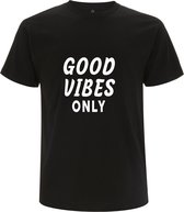Good vibes only heren t-shirt | vakantie | positiviteit | cadeau | zwart