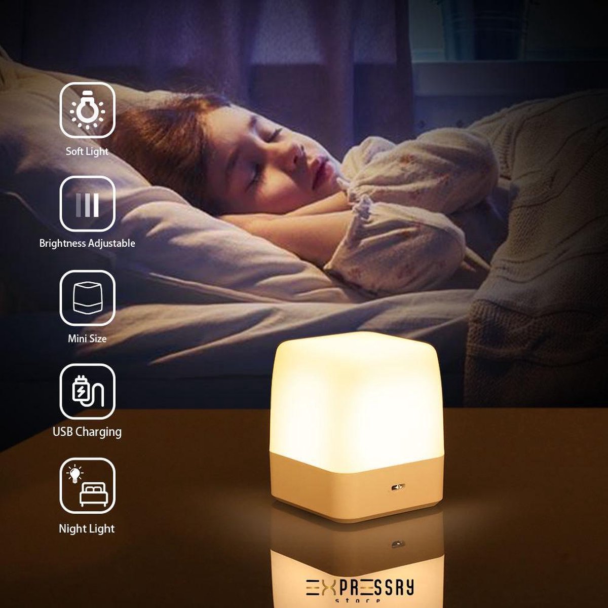 NACHT LAMP, LEES LAMP, BED LAMP, Oplaadbaar Draadloos Nachtlampje voor Kinderen &... | bol.com