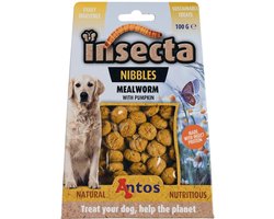 Insecta Nibbles Meelworm & Pompoen Insecten Snacks Hondensnacks Honden Mealworm Pumpkin Glutenvrij