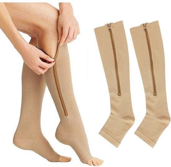 Compressie sokken L/XL(40-44) - sokken zwanger - sokken met rits... | bol.com