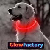 Rode LED Halsband voor honden Medium / Rood verlichte halsband / Lichtgevende Halsband Hond / Diverse formaten beschikbaar! Oplaadbaar via USB / USB Halsband LED