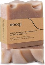 Nooqi - Body Bar - Argan, Rozemarijn & Sandelwood - Handgemaakte zeep - Voor alle huidtypen - 100% Natuurlijk - Vegan -100g