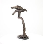 Adelaar op Tak - Beeld - Brons Sculptuur - 71,5 cm hoog