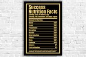 ARTEGY | Canvas Schilderij | Success Nutrition Facts | 40 x 60 cm | Motiverende Canvas | Woondecoratie | Muurdecoratie kantoor | Muurdecoratie thuis | Decoratie thuiskantoor